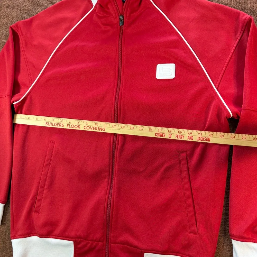 Nike LeBron James Track Jacket Mens Large Red White Full Zip Basketball Warm Up